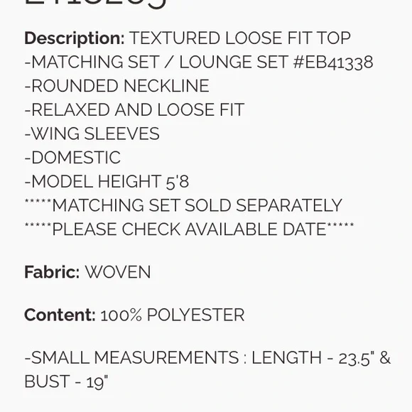 170 1 left ❤️Easel TEXTURED LOOSE FIT TOP AND SHORTS
-MATCHING SET - Picture 5 of 6